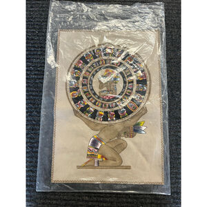 NWOT Mayan Calendar EL Tzolkin Art Print on Suede Faux Leather